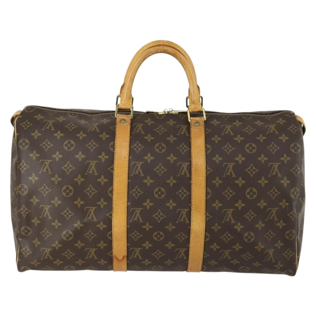Louis Vuitton Keepall Bag Monogram Canvas Brown Canvas Travel Bag Bag (Pre-Owned)