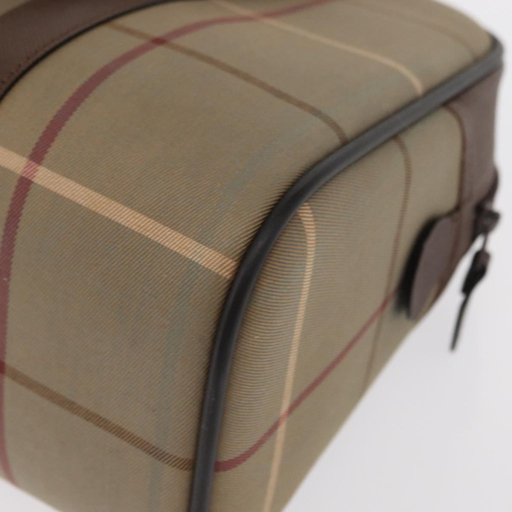 Burberry Nova Check Boston Bag Canvas Beige Canvas Handbag (Pre-Owned)