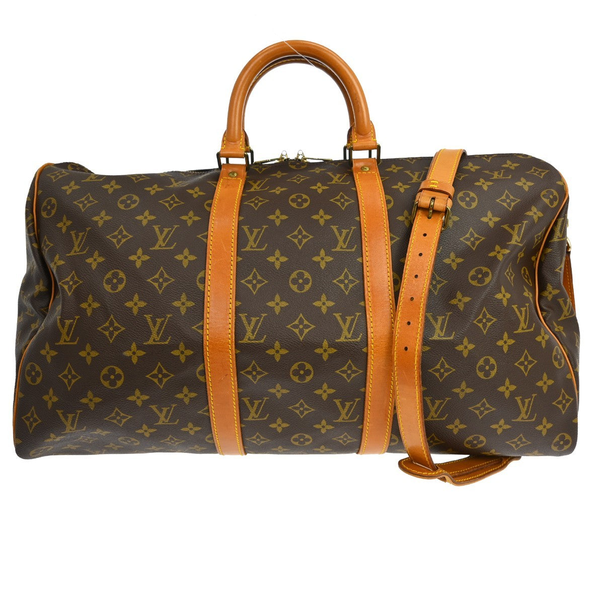 Louis Vuitton Keepall Bandouliere Bag Monogram Canvas Brown Canvas Travel Bag Bag (Pre-Owned)