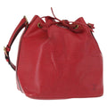 Louis Vuitton Petit Noe Handbag Epi Leather Red Leather Shoulder Bag Bag (Pre-Owned)