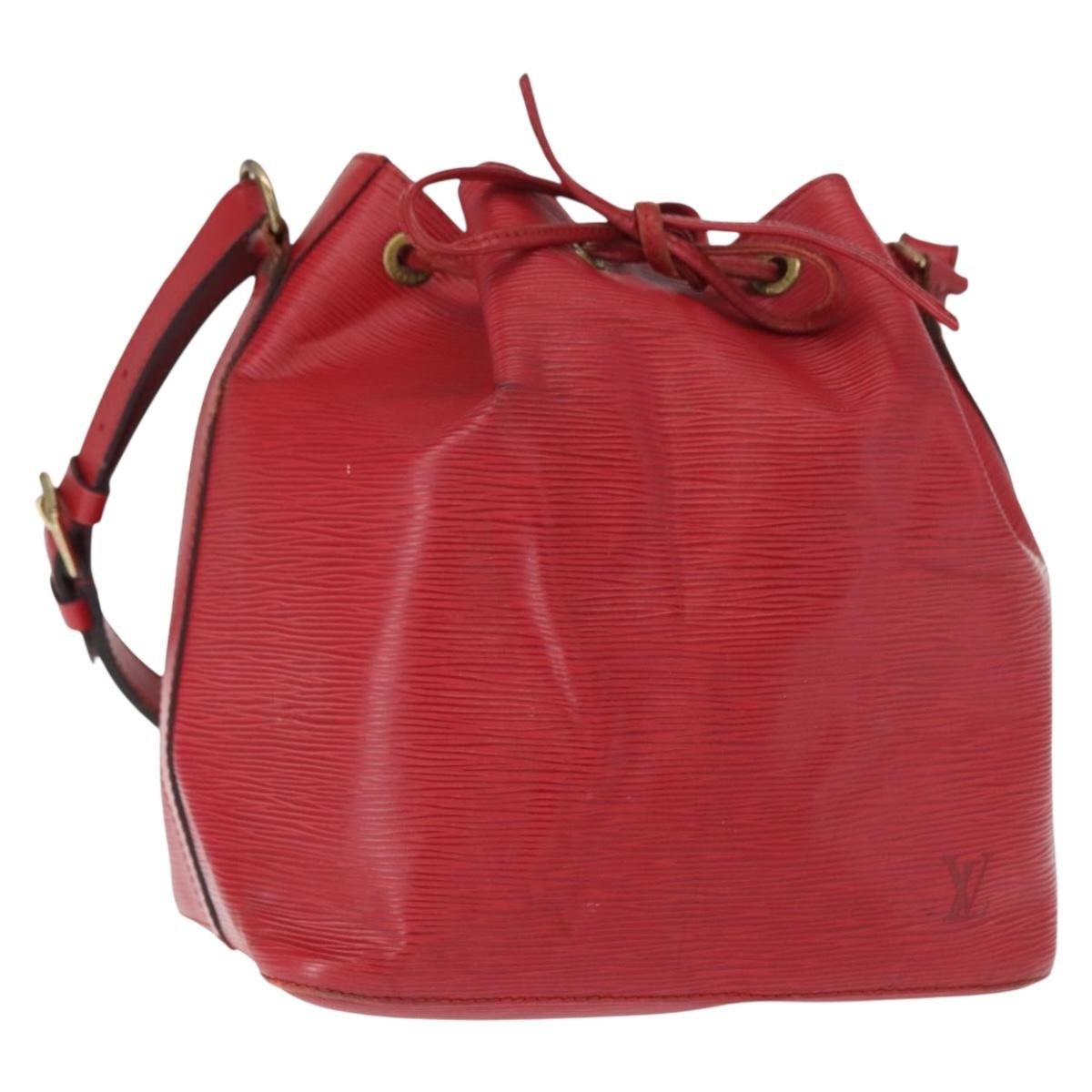 Louis Vuitton Petit Noe Handbag Epi Leather Red Leather Shoulder Bag Bag (Pre-Owned)