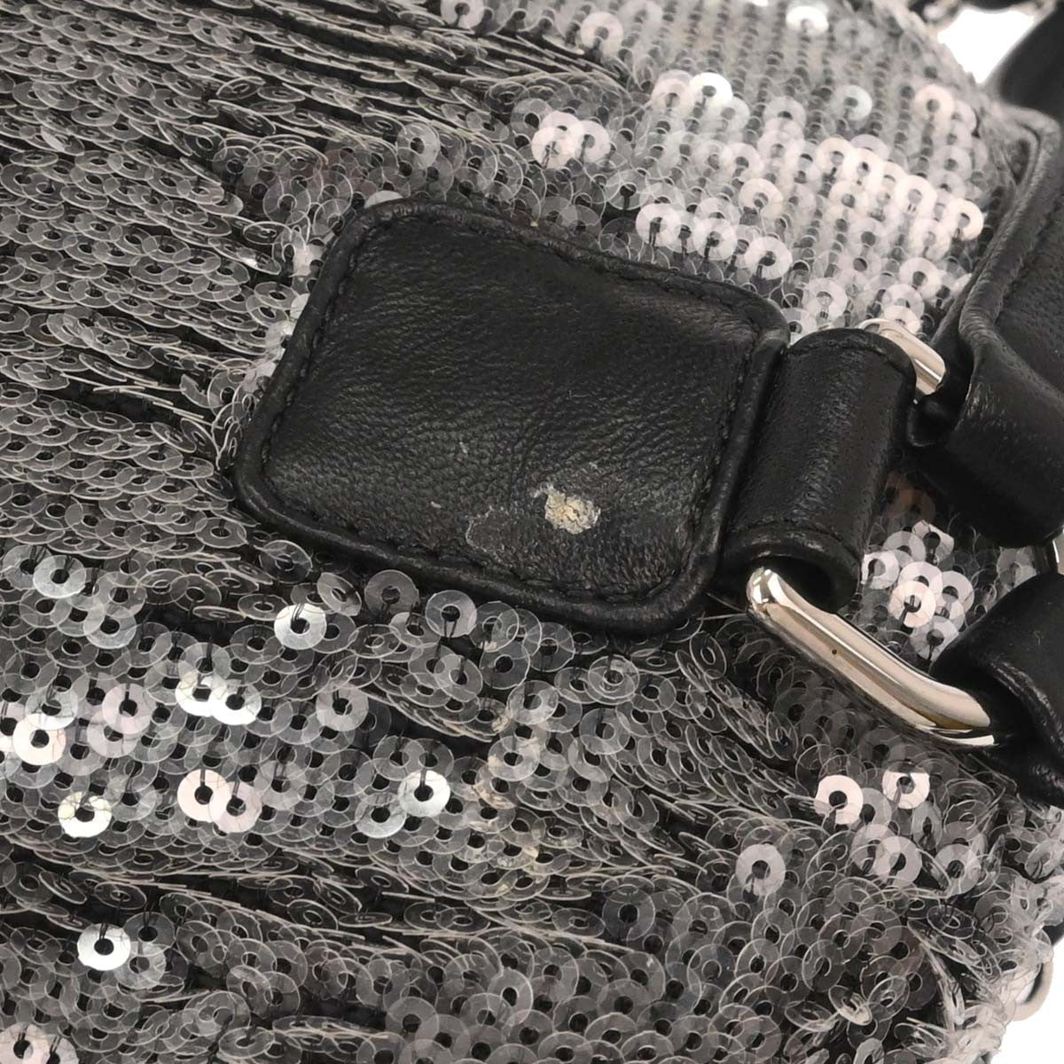 Chanel Waterfall Backpack Sequins With Leather Black Leather Backpack Bag (Pre-Owned)