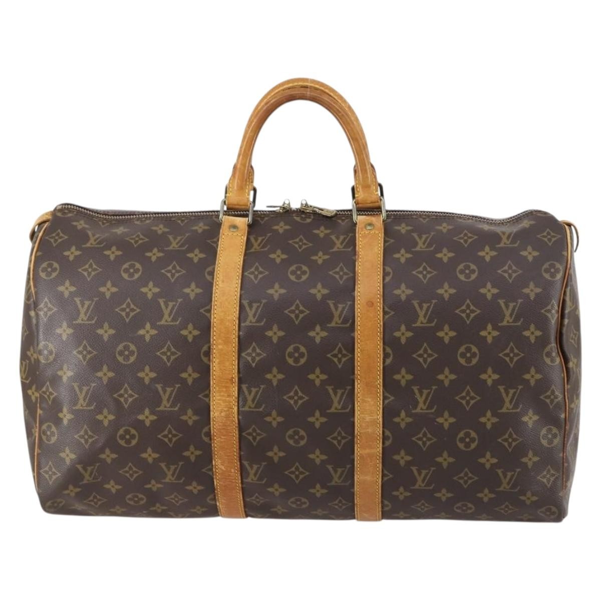 Louis Vuitton Keepall Bag Monogram Canvas Brown Canvas Travel Bag Bag (Pre-Owned)