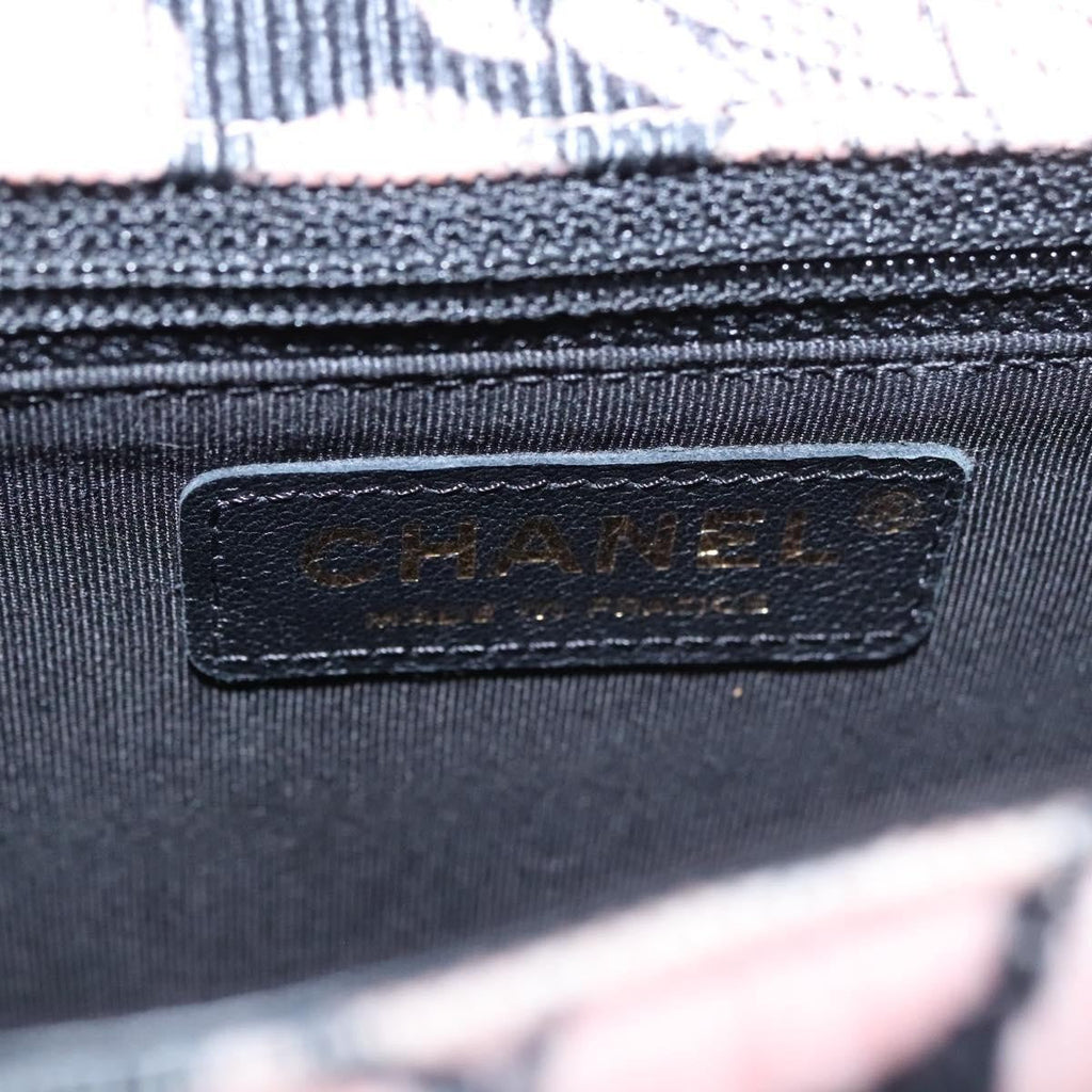 Chanel Flap Shoulder Bag Canvas Pink Cotton Shoulder Bag Bag (Pre-Owned)