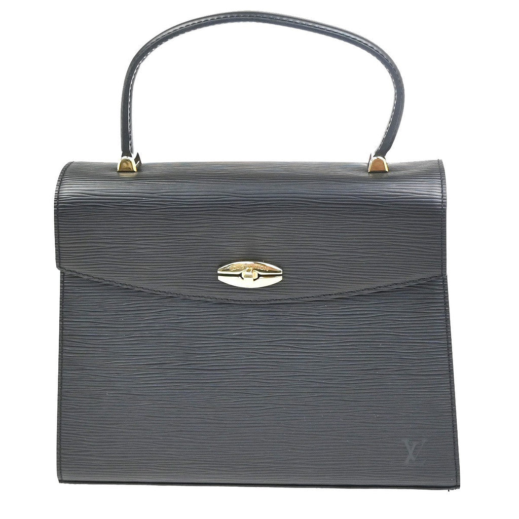 Louis Vuitton Malesherbes Handbag Epi Leather Black Leather Handbag (Pre-Owned)