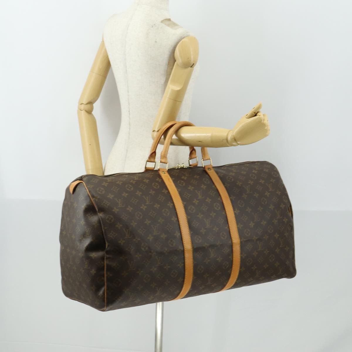Louis Vuitton Keepall Bag Monogram Canvas Brown Canvas Travel Bag Bag (Pre-Owned)