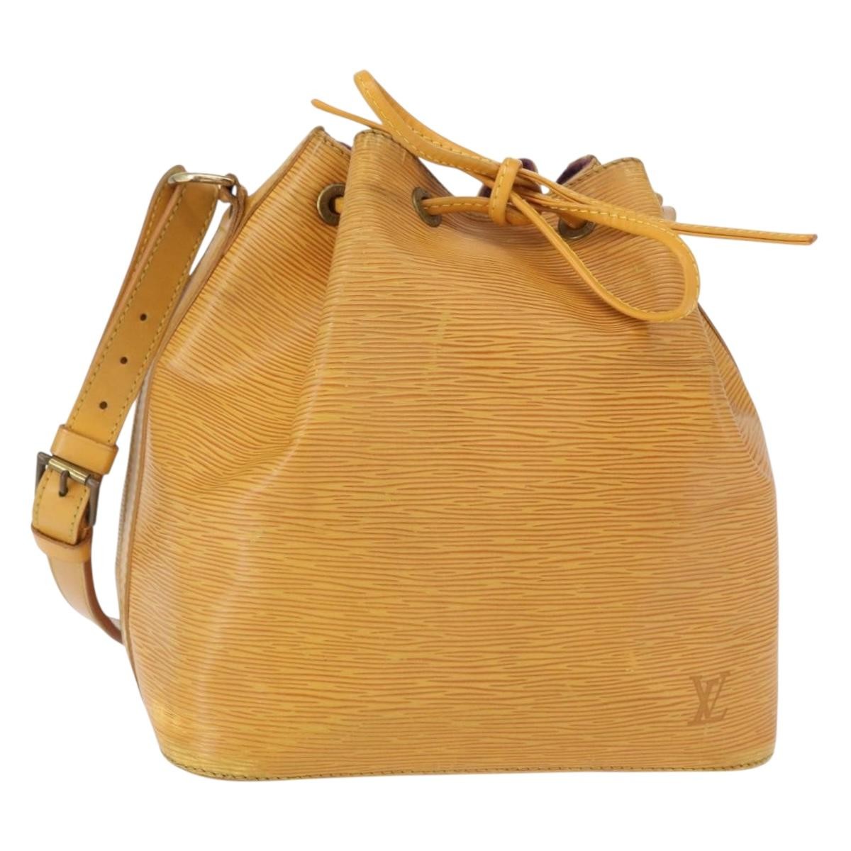 Louis Vuitton Petit Noe Handbag Epi Leather Yellow Leather Shoulder Bag Bag (Pre-Owned)
