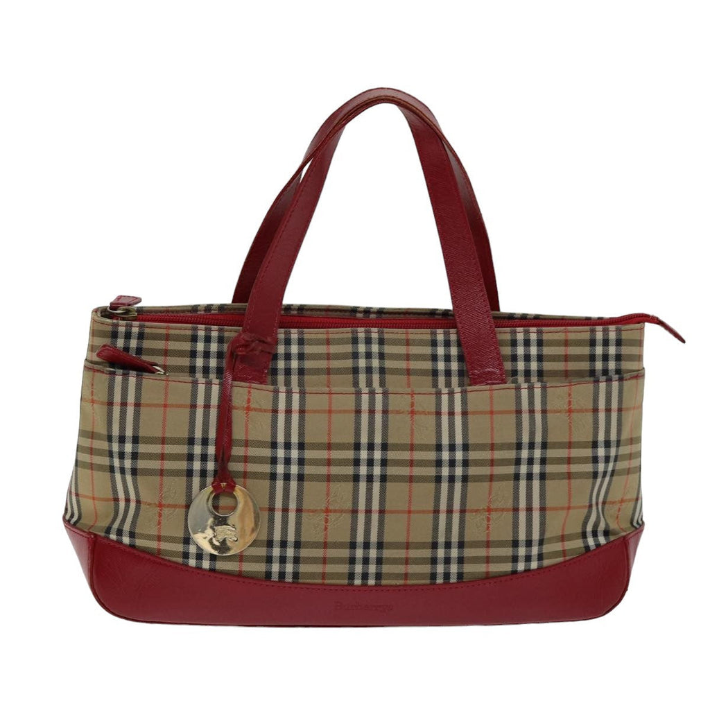 Burberry Nova Check Handbag Nova Check Canvas Beige Canvas Handbag (Pre-Owned)
