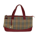 Burberry Nova Check Handbag Nova Check Canvas Beige Canvas Handbag (Pre-Owned)
