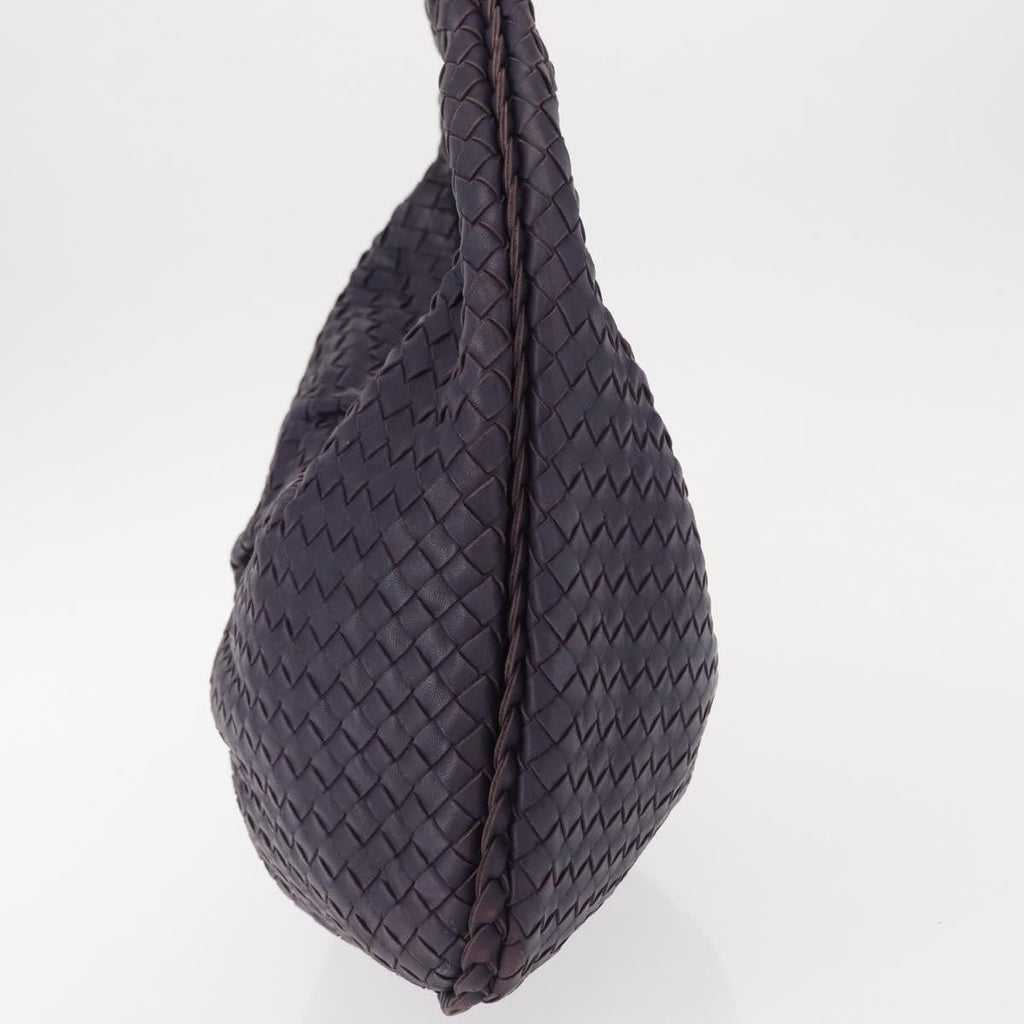 Bottega Veneta Veneta Hobo Pleated Intrecciato Nappa Purple Leather Shoulder Bag Bag (Pre-Owned)