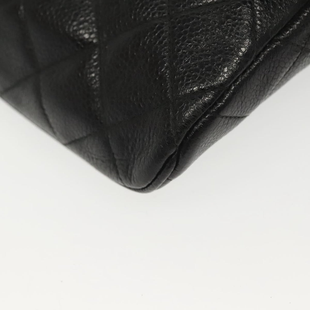 Chanel Vintage Zip Belt Bag Quilted Caviar Black Leather Clutche & Pouche Bag (Pre-Owned)