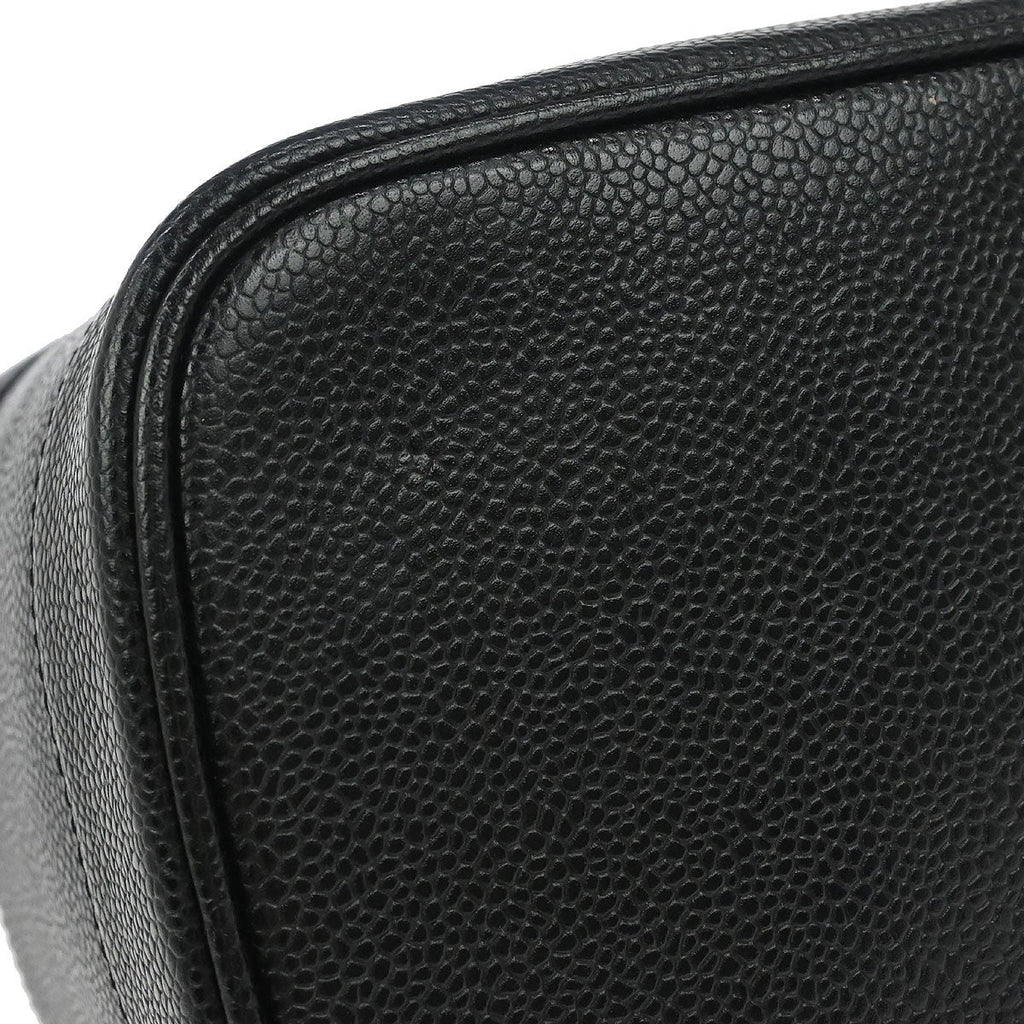 Chanel Vintage Timeless Cosmetic Case Caviar Black Leather Clutche & Pouche Bag (Pre-Owned)