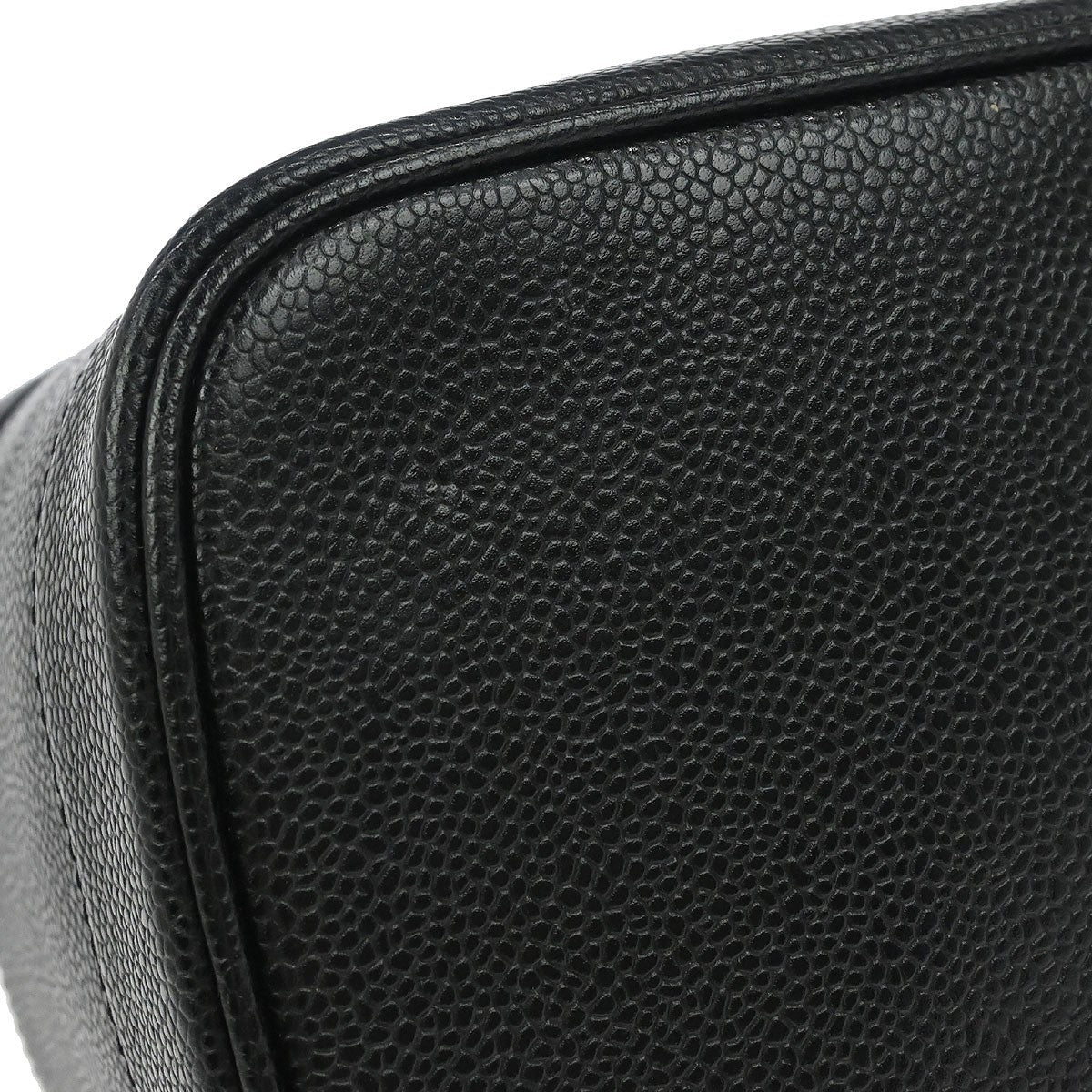 Chanel Vintage Timeless Cosmetic Case Caviar Black Leather Clutche & Pouche Bag (Pre-Owned)