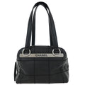 Chanel Square Stitch Bowler Bag Quilted Caviar Black Leather Shoulder Bag Bag (Pre-Owned)