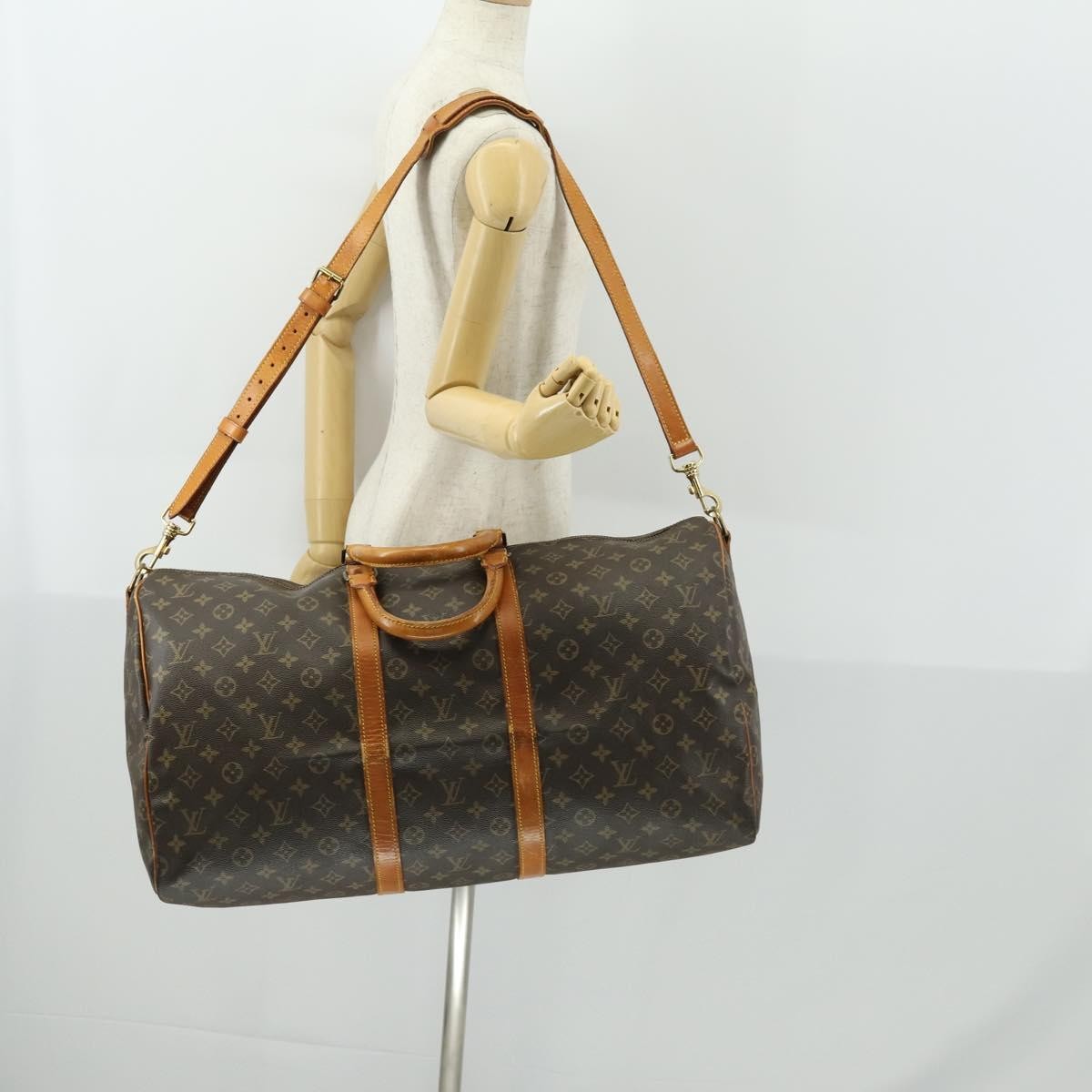 Louis Vuitton Keepall Bandouliere Bag Monogram Canvas Brown Canvas Travel Bag Bag (Pre-Owned)