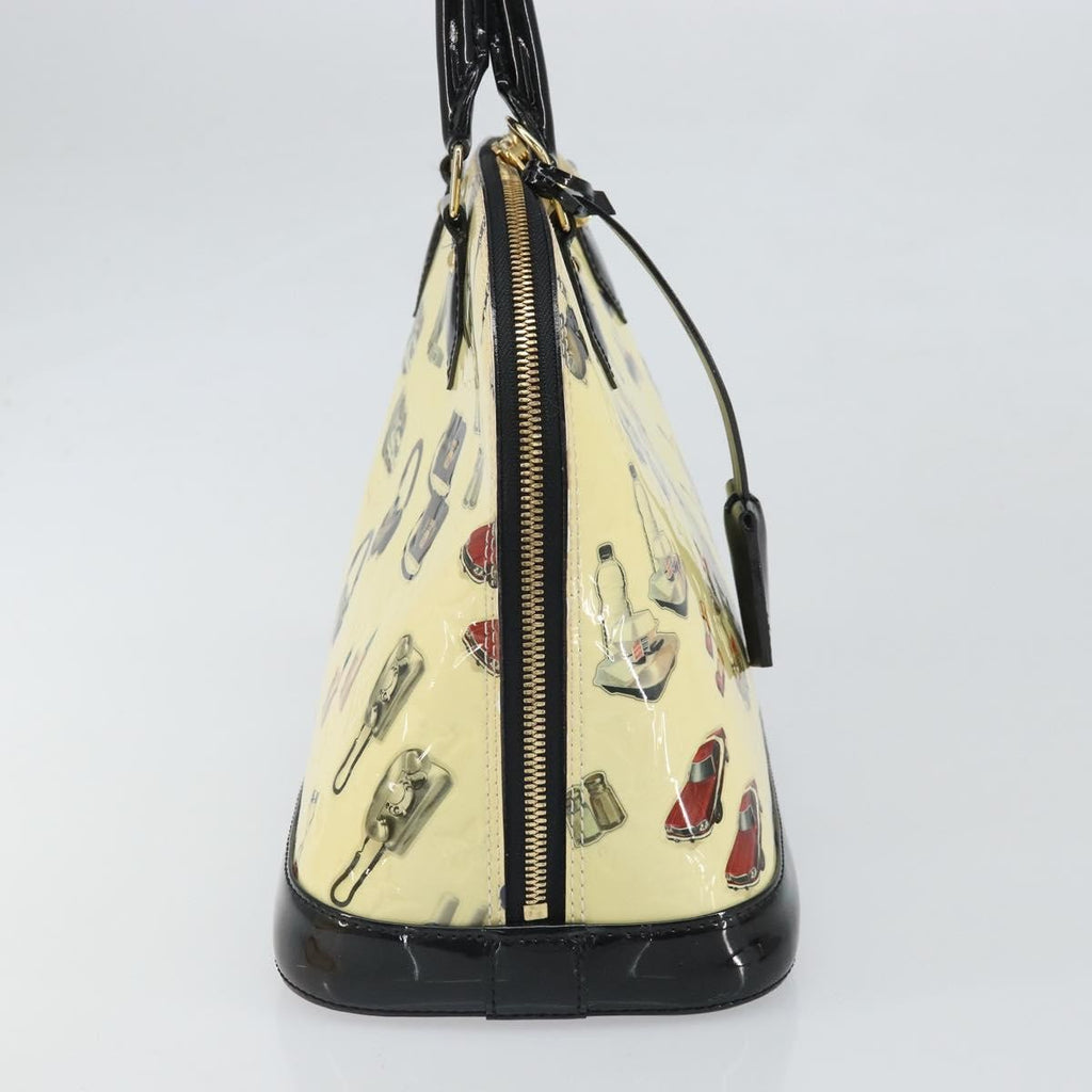Louis Vuitton Alma Handbag Limited Edition Stickers Monogram Vernis White Patent_Leather Handbag (Pre-Owned)