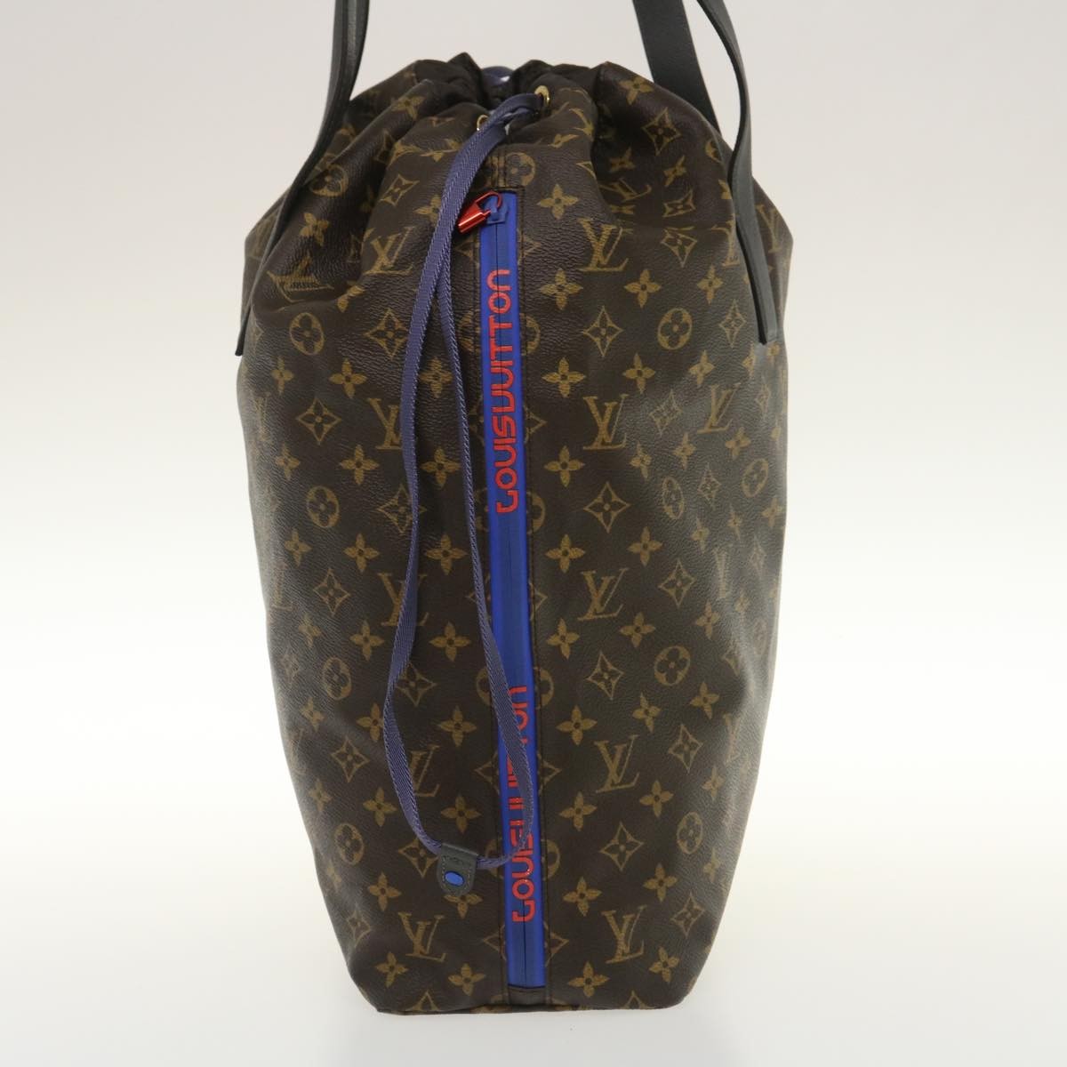 Louis Vuitton Cabas Light Drawstring Bag Monogram Split Canvas Brown Canvas Tote Bag Bag (Pre-Owned)