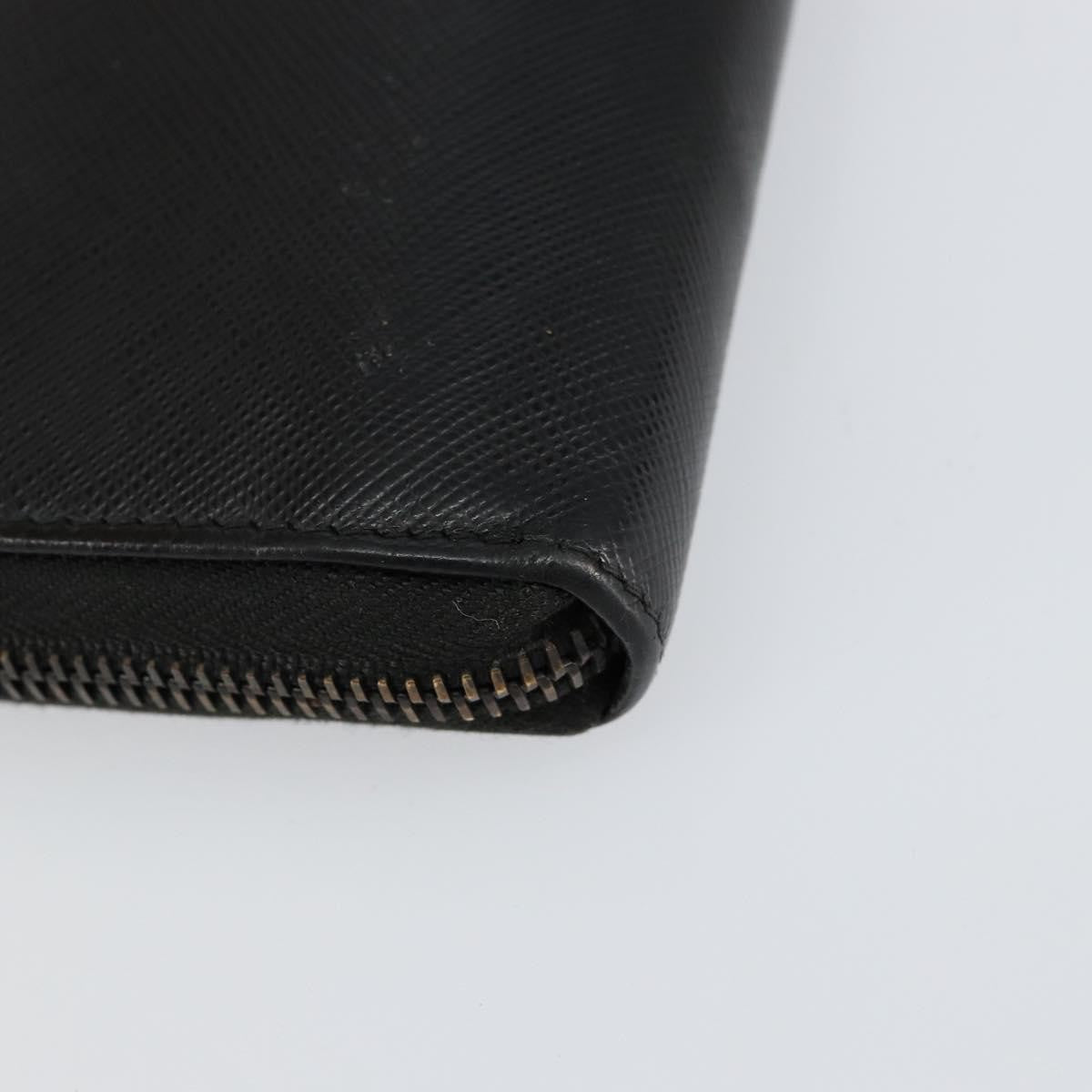 Prada Saffiano Wallet Leather Black Leather Wallets Accessory (Pre-Owned)