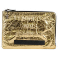 Chanel Feminine Pouch Crinkled Leather Gold Leather Clutche & Pouche Bag (Pre-Owned)