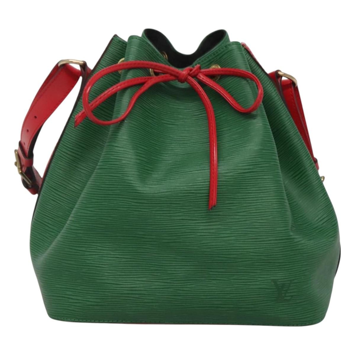 Louis Vuitton Bicolor Petit Noe Handbag Epi Leather Green Leather Shoulder Bag Bag (Pre-Owned)