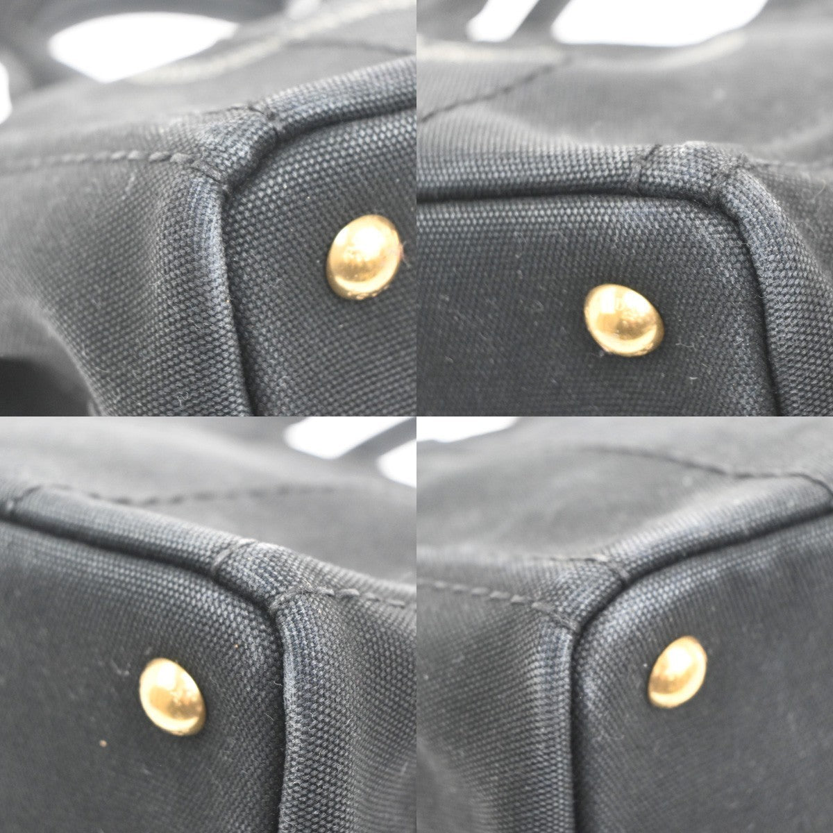 Prada Canapa Convertible Tote Canvas Black Canvas Tote Bag Bag (Pre-Owned)