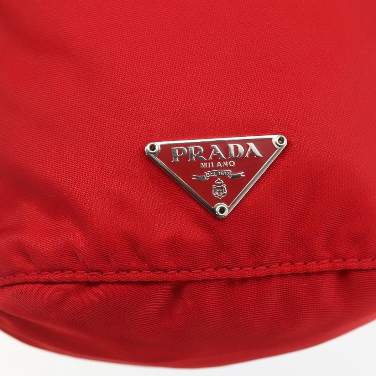 Prada Drawstring Wristlet Bucket Bag Tessuto Red Nylon Clutche & Pouche Bag (Pre-Owned)