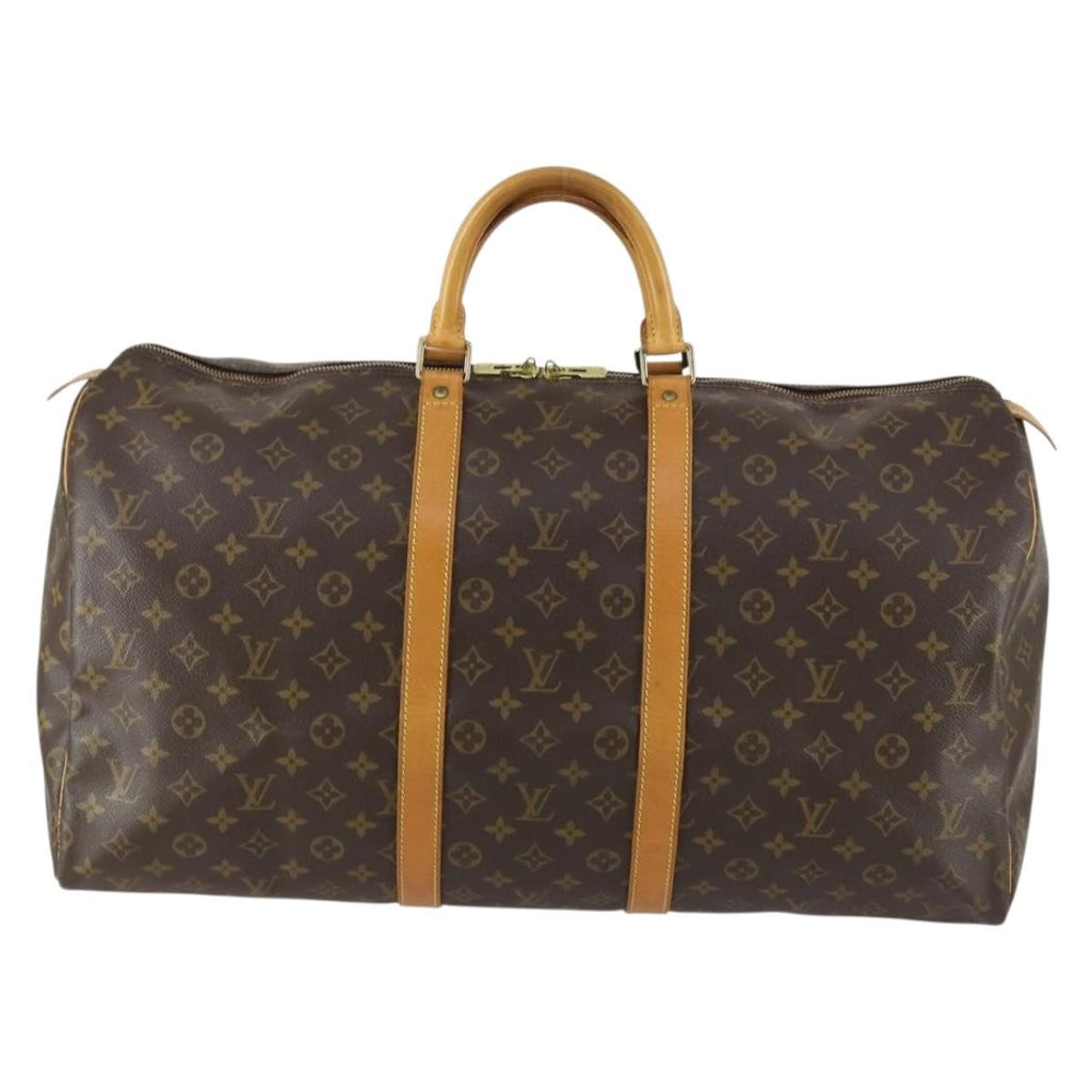 Louis Vuitton Keepall Bag Monogram Canvas Brown Canvas Travel Bag Bag (Pre-Owned)