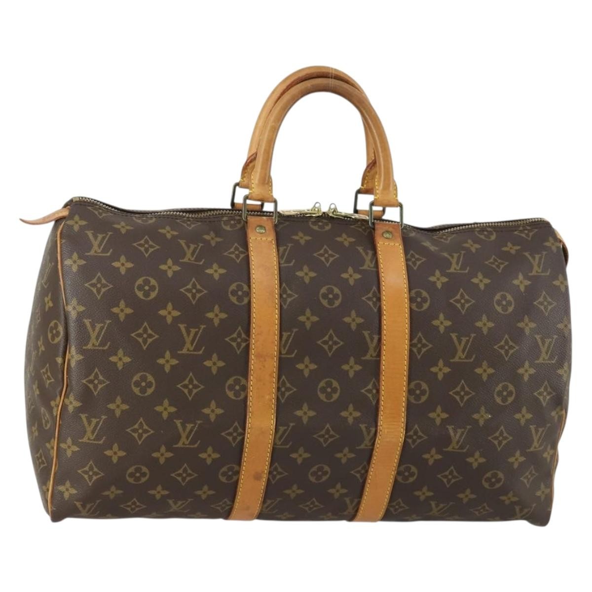 Louis Vuitton Keepall Bag Monogram Canvas Brown Canvas Travel Bag Bag (Pre-Owned)