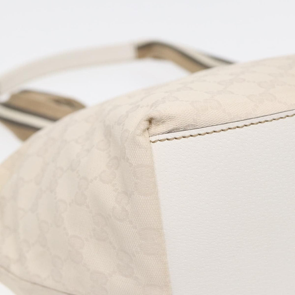 Gucci Web Zip Tote Gg Canvas Beige Canvas Tote Bag Bag (Pre-Owned)