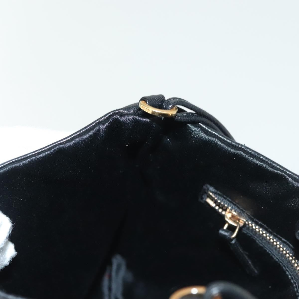 Prada Bow Shoulder Bag Vernice Saffiano Leather Black Leather Bag (Pre-Owned)