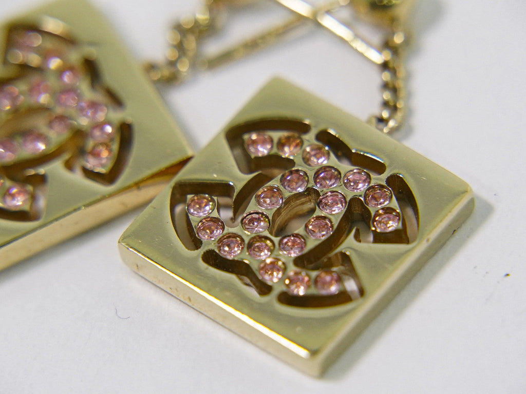 Chanel Cc Dangle Earrings Metal Gold Gold_Plated Earrings Jewelry (Pre-Owned)