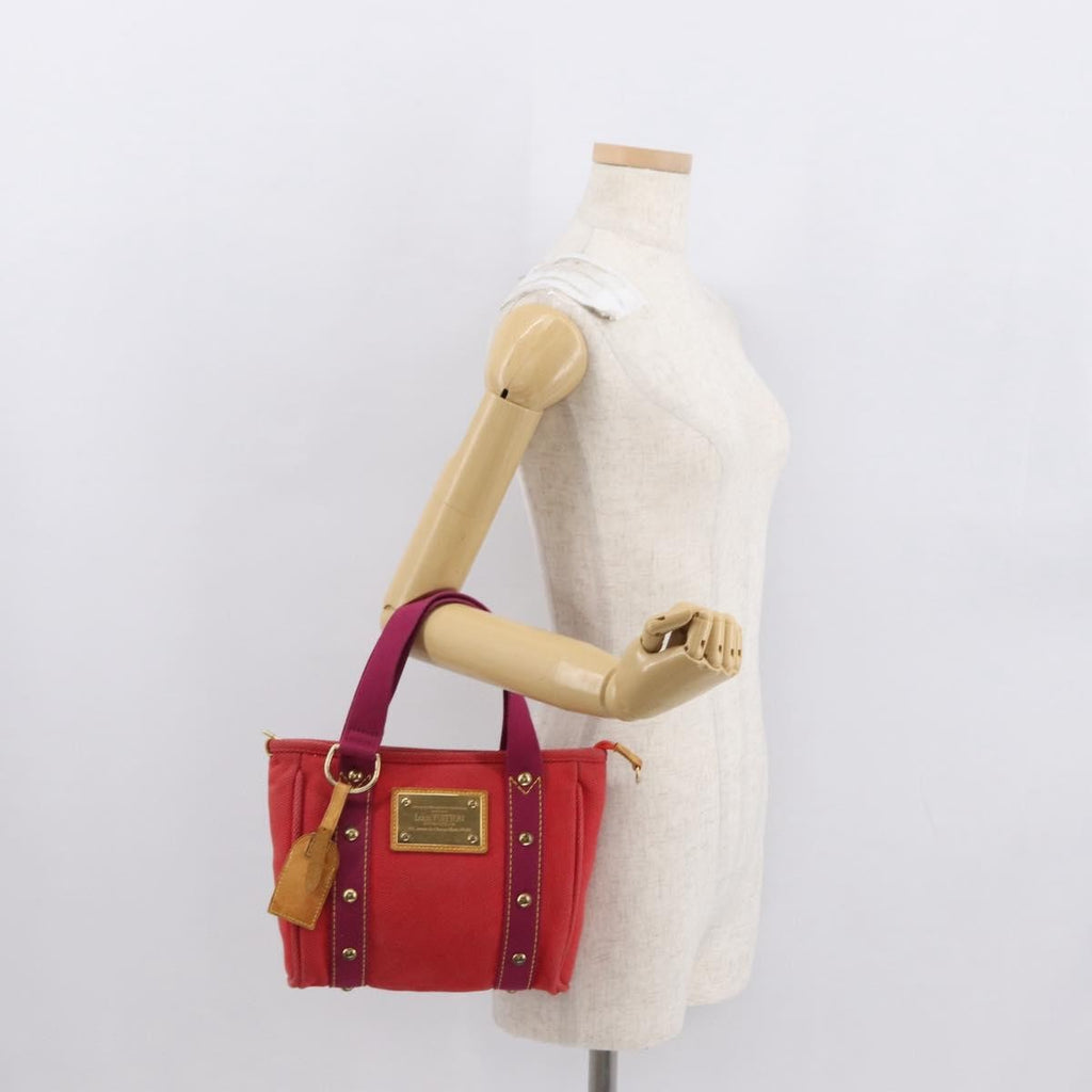 Louis Vuitton Antigua Tote Canvas Red Canvas Tote Bag Bag (Pre-Owned)