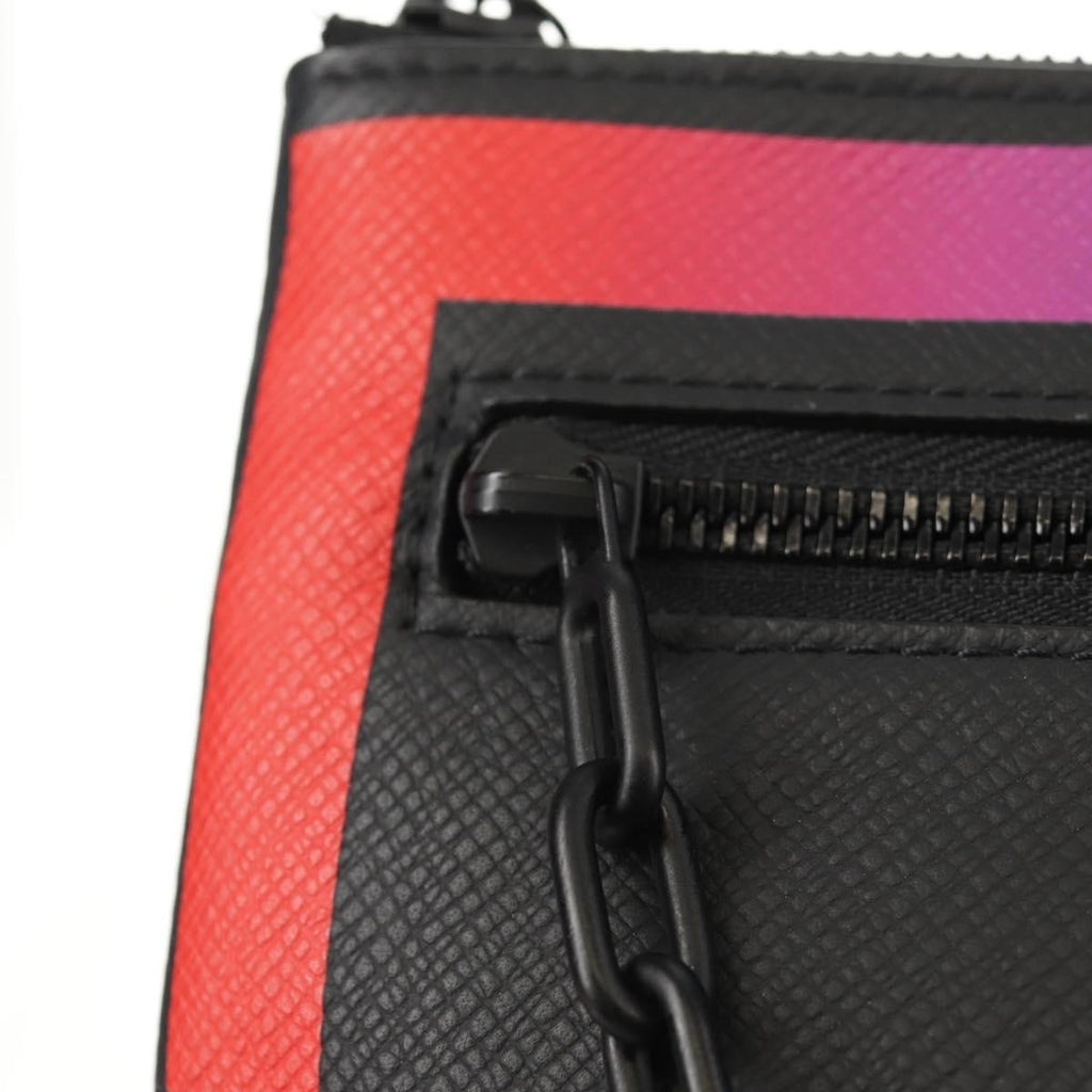 Louis Vuitton Pochette A4 Rainbow Taiga Leather Black Leather Clutche & Pouche Bag (Pre-Owned)