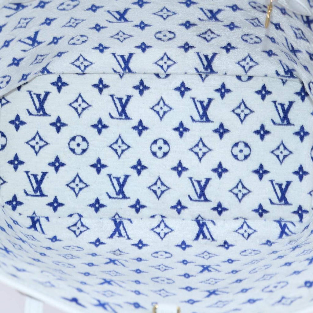Louis Vuitton Neverfull Nm Tote Lv Match Monogram Jacquard Velvet Blue Velvet Tote Bag Bag (Pre-Owned)