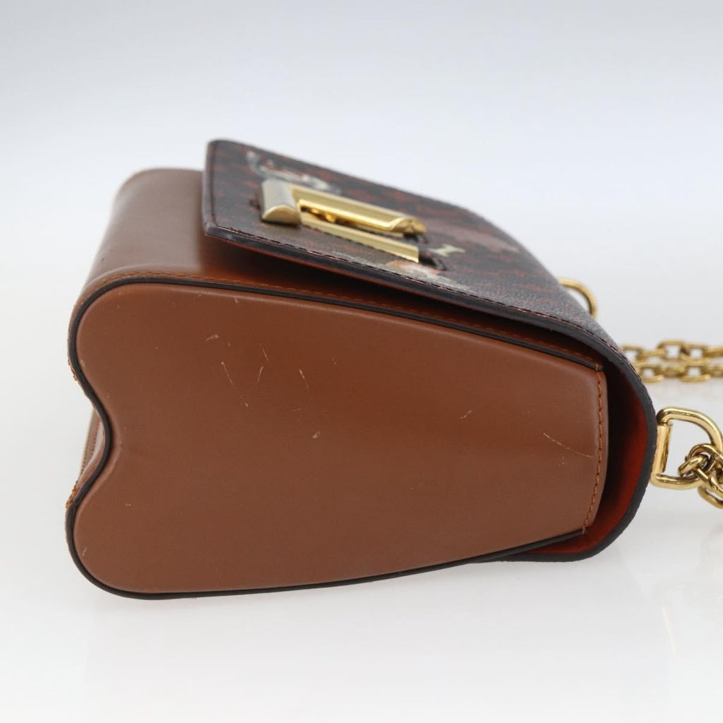 Louis Vuitton Twist Handbag Limited Edition Grace Coddington Catogram Canvas Brown Canvas Shoulder Bag Bag (Pre-Owned)