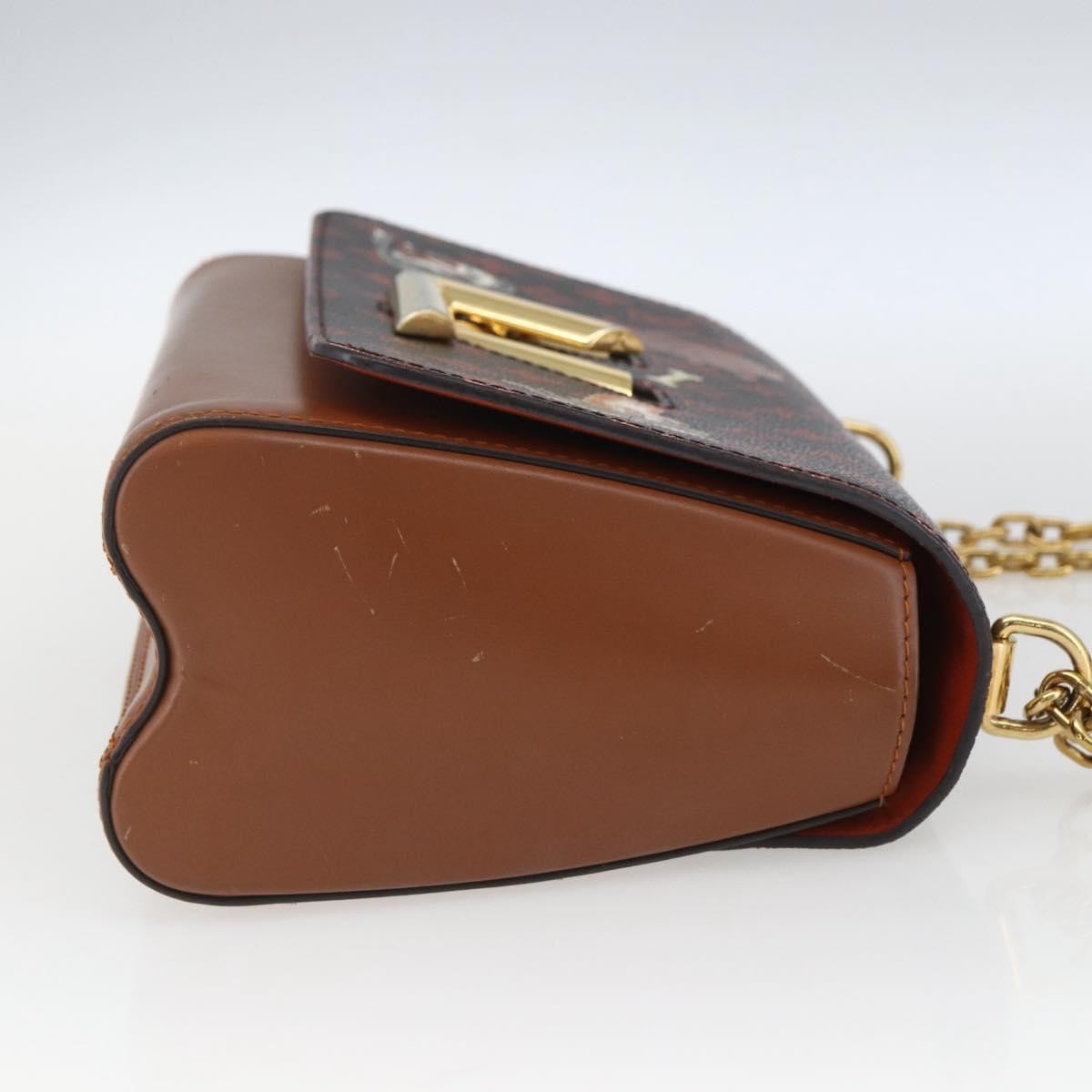 Louis Vuitton Twist Handbag Limited Edition Grace Coddington Catogram Canvas Brown Canvas Shoulder Bag Bag (Pre-Owned)
