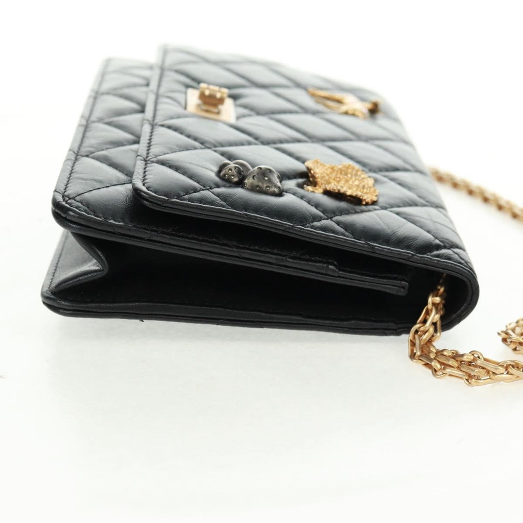 Chanel Lucky Charms Reissue 2.55 Flap Bag Leather Black Leather Shoulder Bag Bag (Pre-Owned)