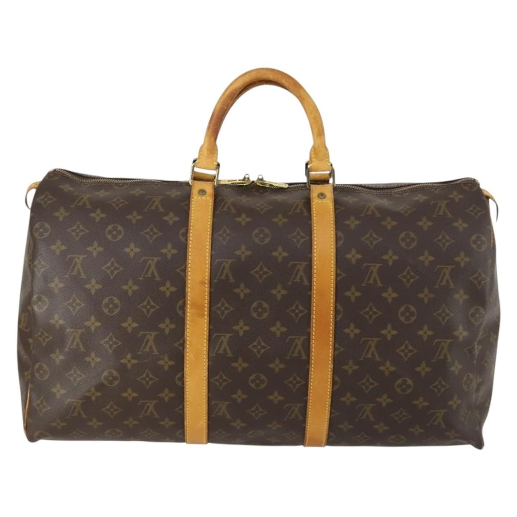 Louis Vuitton Keepall Bag Monogram Canvas Brown Canvas Travel Bag Bag (Pre-Owned)
