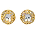Chanel Cc Round Earrings Metal And Crystal Gold Gold_Plated Earrings Jewelry (Pre-Owned)