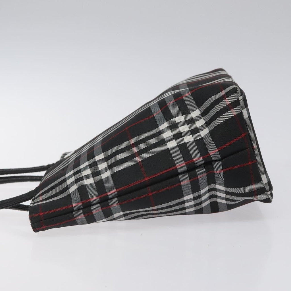 Burberry Nova Check Tote Nylon Black Nylon Handbag (Pre-Owned)
