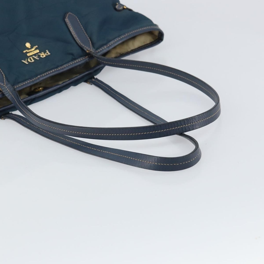 Prada Vintage Tote Tessuto Navy Nylon Tote Bag Bag (Pre-Owned)