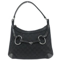 Gucci Vintage Horsebit Shoulder Bag Canvas Black Canvas,Leather Shoulder Bag Bag (Pre-Owned)