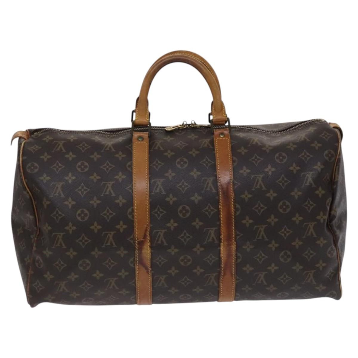 Louis Vuitton Keepall Bag Monogram Canvas Brown Canvas Travel Bag Bag (Pre-Owned)