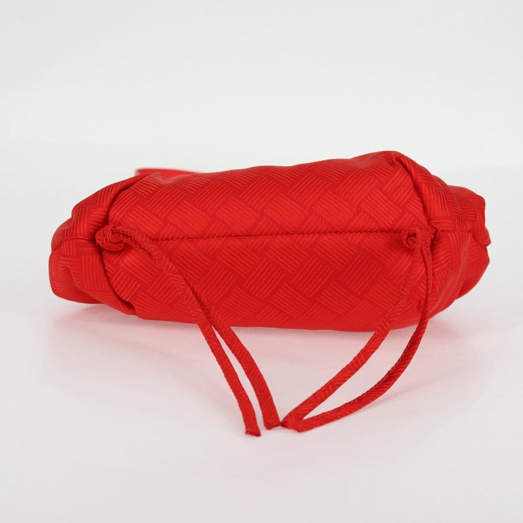 Bottega Veneta Point Shoulder Bag Chunky Knit Fabric Red Nylon Shoulder Bag Bag (Pre-Owned)