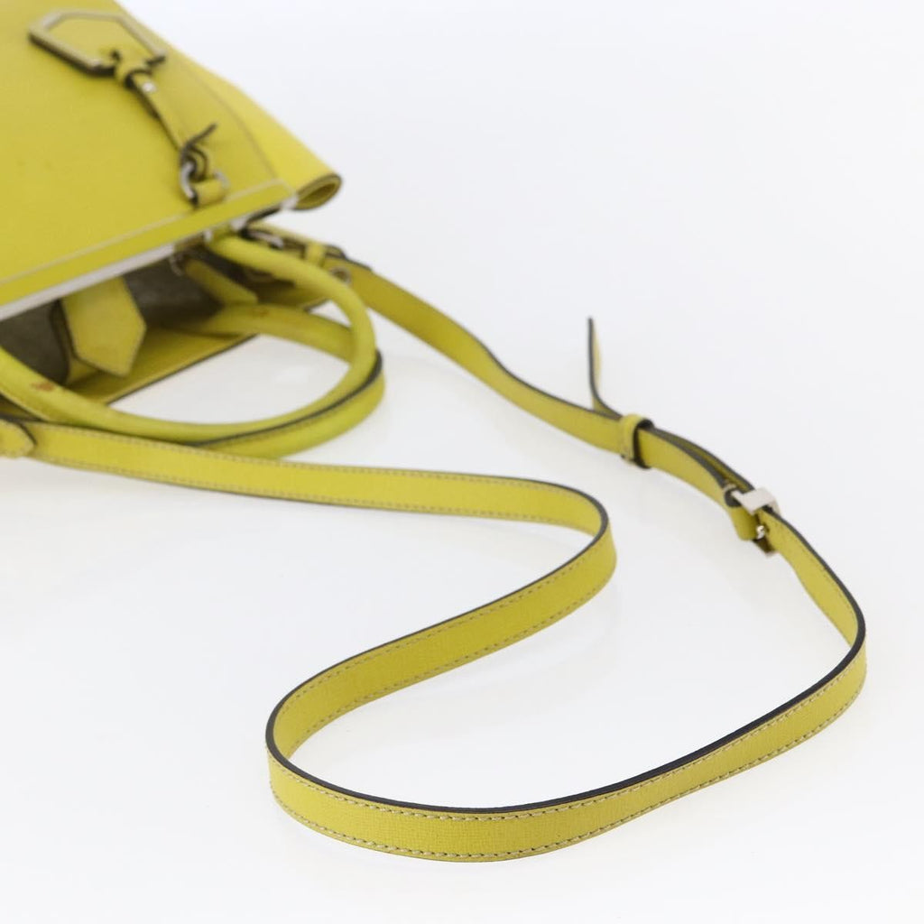 Fendi 2Jours Bag Leather Yellow Leather Handbag (Pre-Owned)