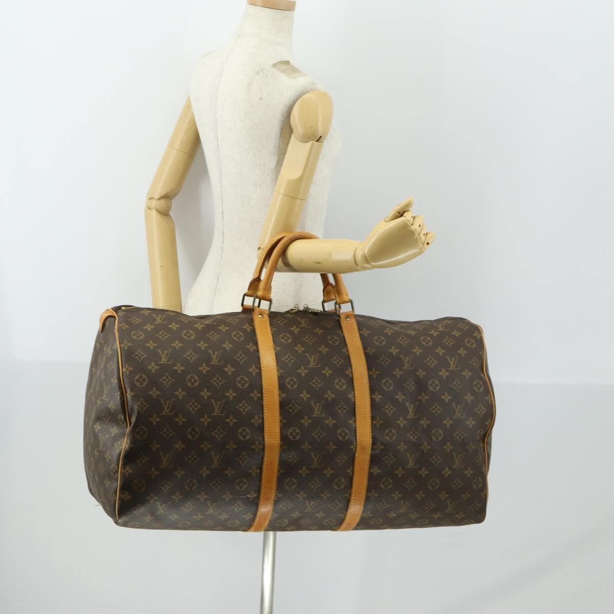 Louis Vuitton Keepall Bag Monogram Canvas Brown Canvas Travel Bag Bag (Pre-Owned)