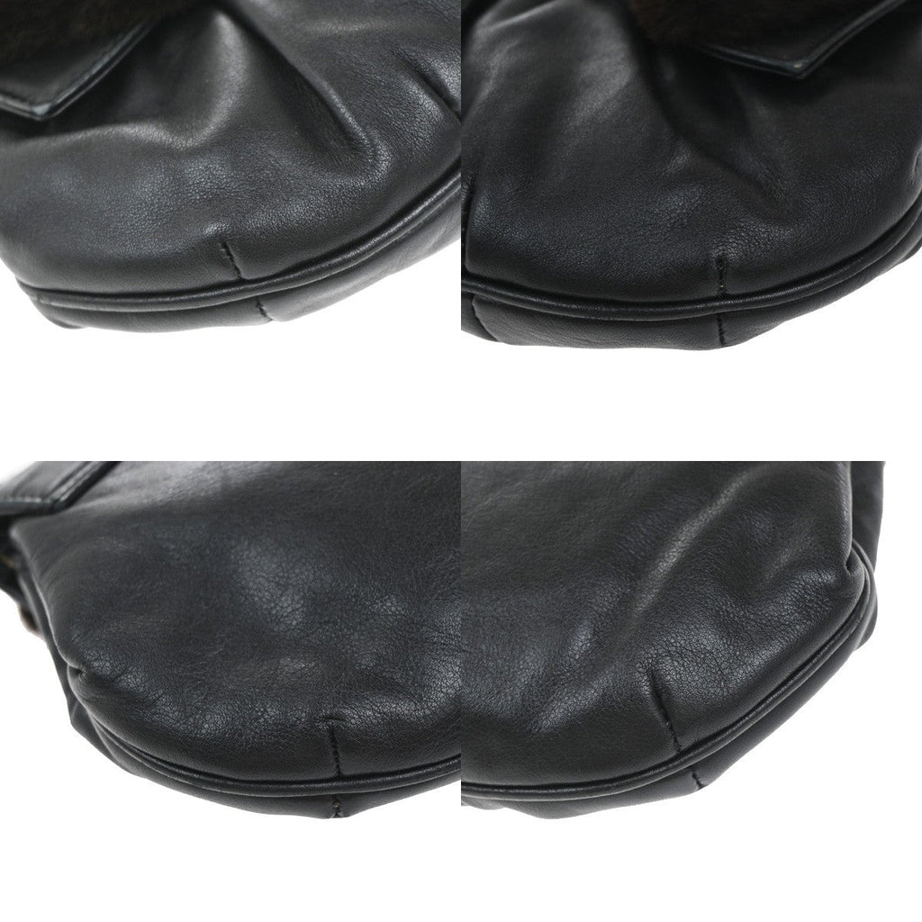 Fendi Vintage Shoulderbag Leather Black Leather Shoulder Bag Bag (Pre-Owned)
