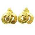 Chanel Vintage Cc Heart Clip-On Earrings Metal Gold Gold Earrings Jewelry (Pre-Owned)
