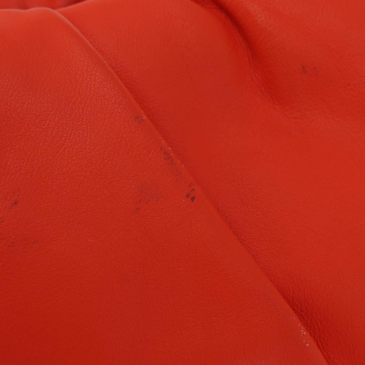 Bottega Veneta The Chain Pouch Leather Orange Leather Clutche & Pouche Bag (Pre-Owned)