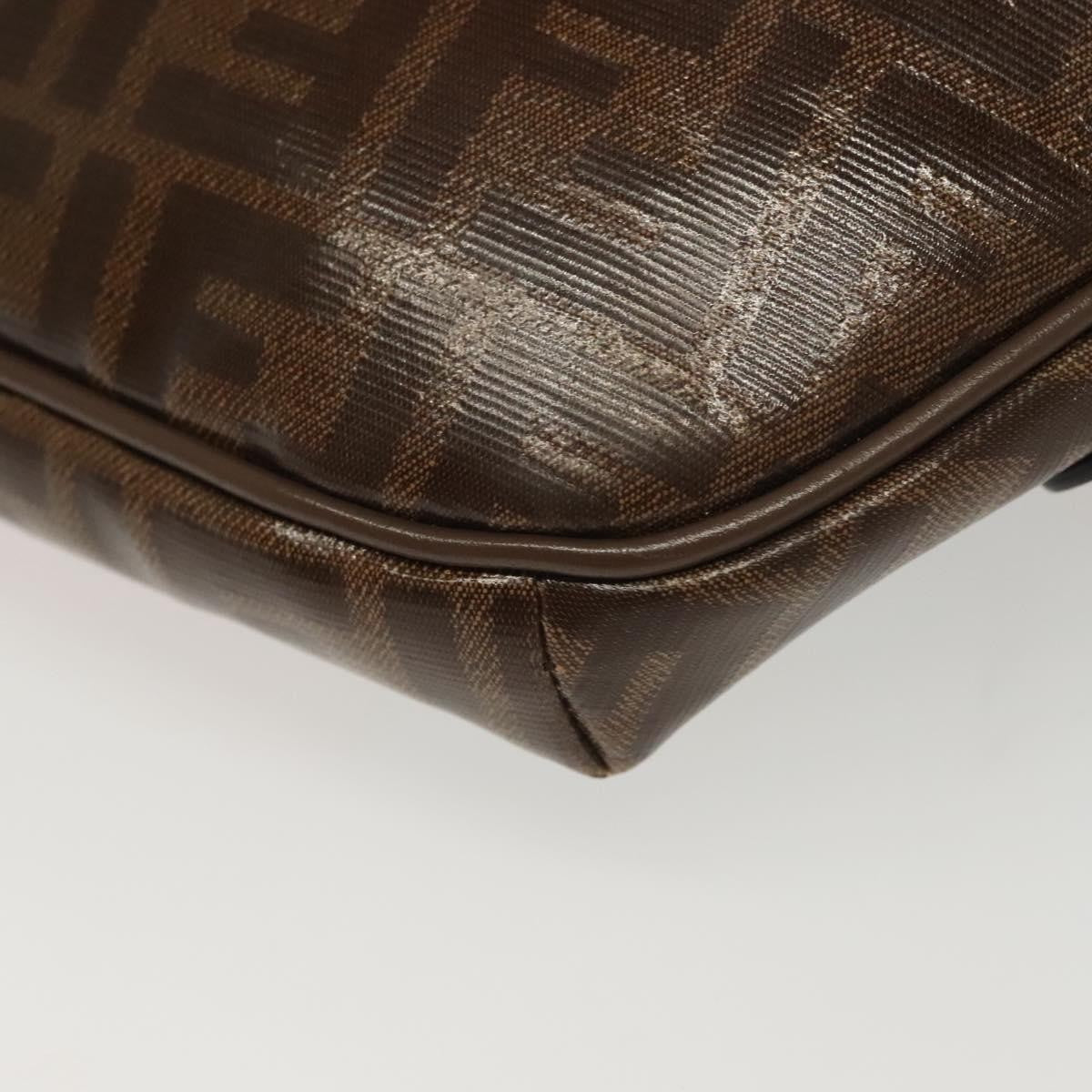 Fendi Mania Logo Waist Bag Zucca Coated Canvas Brown Canvas Clutche & Pouche Bag (Pre-Owned)
